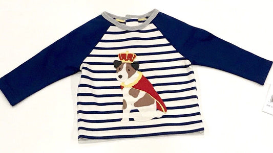 Mini Boden Royal Dog Appliqué Raglan Top 3-6 Month Retail $25 Price $19.50 NWT