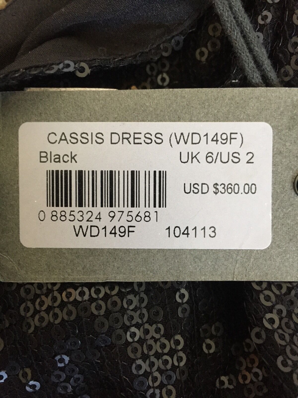 AllSaints NWT Cassis Sequin Black Formal/ Prom Dress.Retail $360 Price $154 Sz 2
