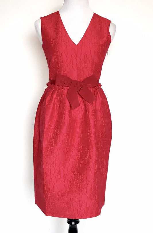 Carolina Herrera Red Bow Ribbon Waist Dress. Retails $635 NWT Price $295 Size 6