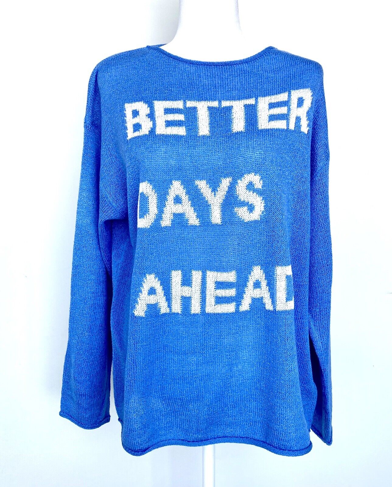 Listicle Blue light weave sweater Loose Boxy retail $46 Price $36 S