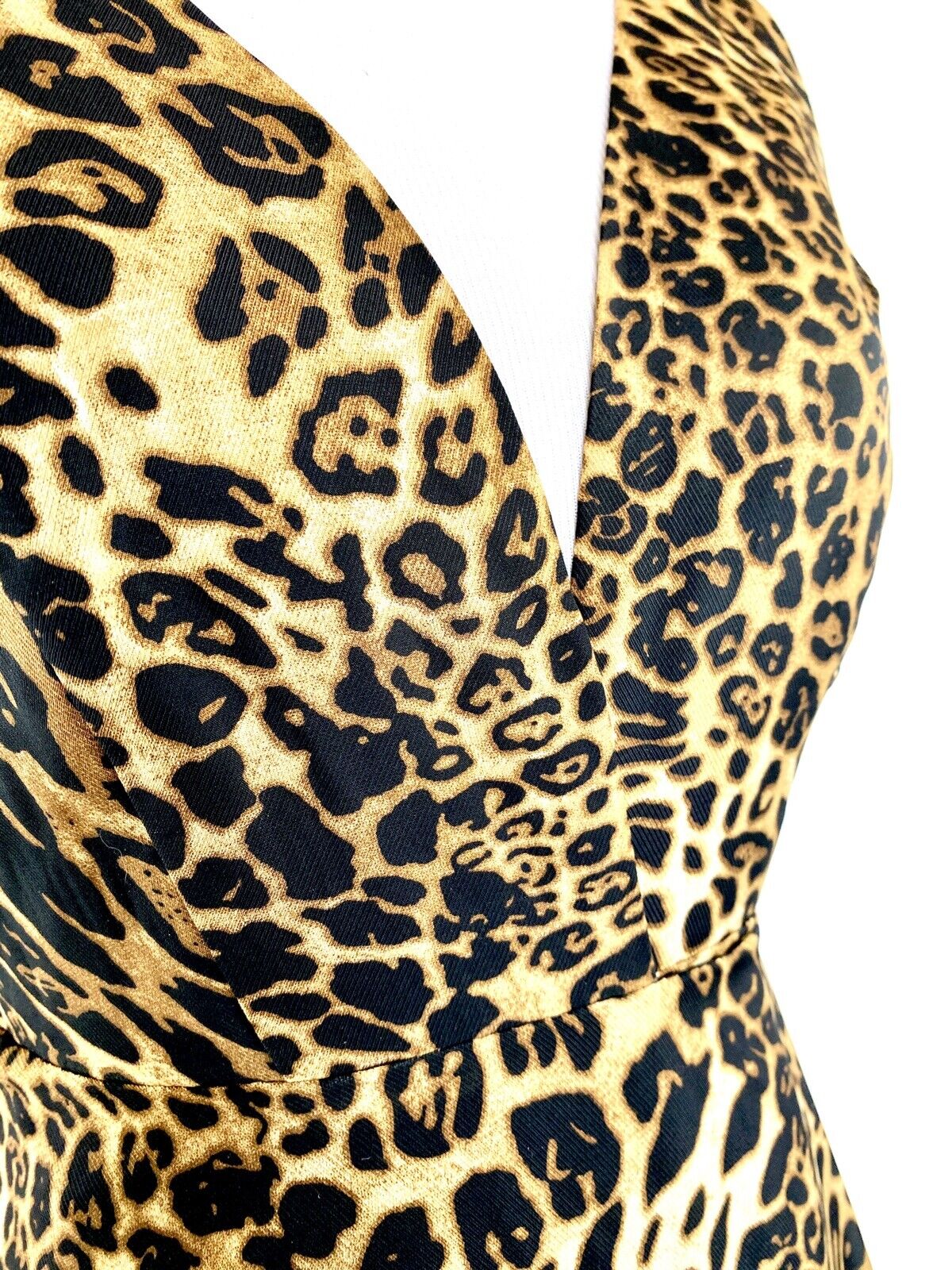 Aqua Leopard Print Party Cocktail Prom Wrap Dress XS Retails $118 Price $48 NWT