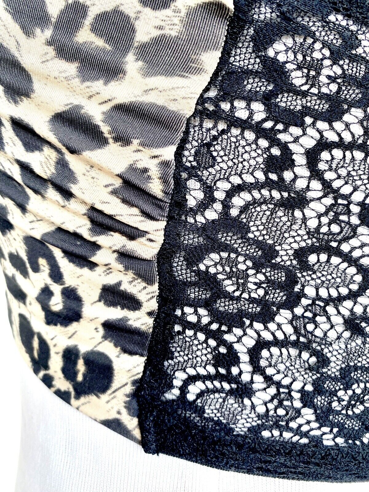 AllSaints Kali Kiku bandeau top $49 Size XS leopard front with lace back.