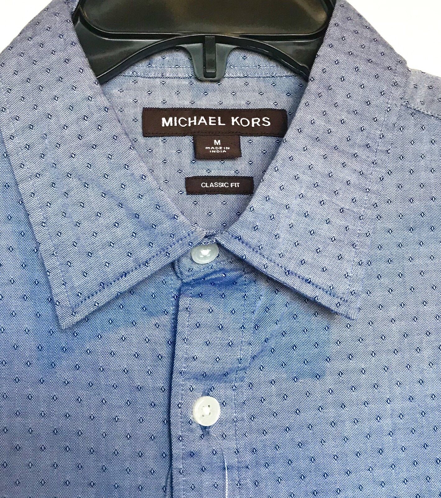 Michael Kors Spot Weave Button Down Long Sleeve Shirt Size M