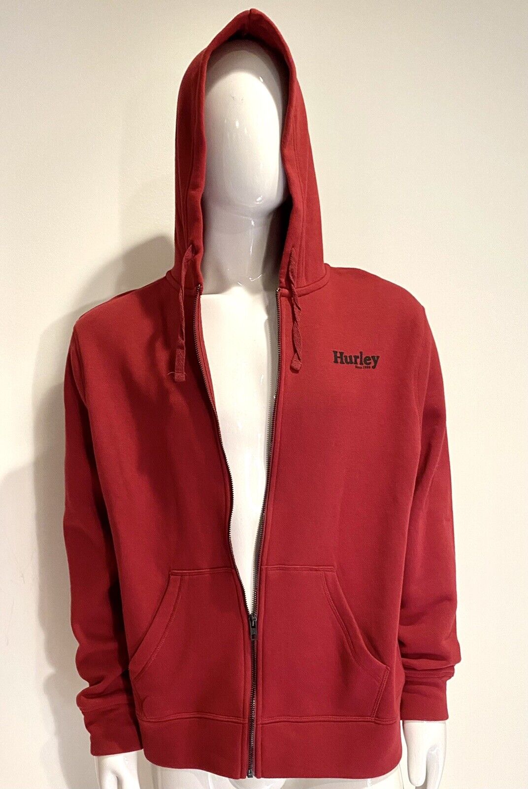 Hurley mens zip Up Rise And Jam Red Hoodie L Retail $58 Price $42 NWT