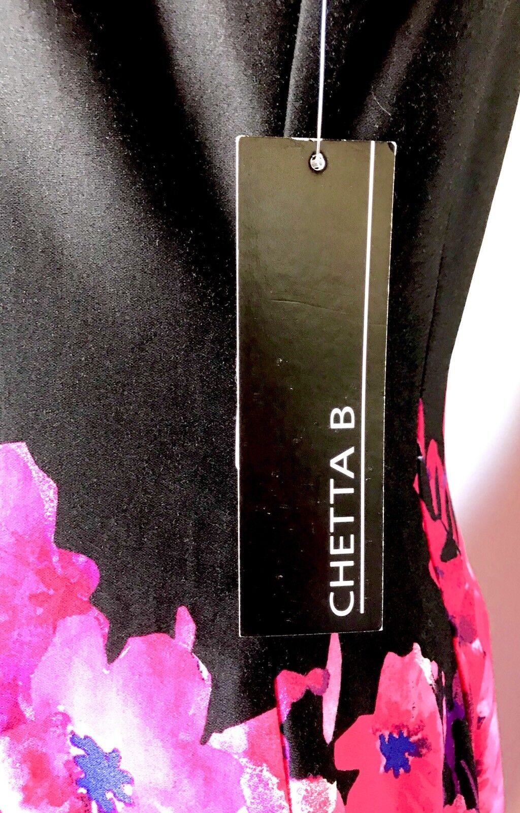 Chetta B Black& Pink Floral Dress. Size 8 Retails $98 Price $58 NWT