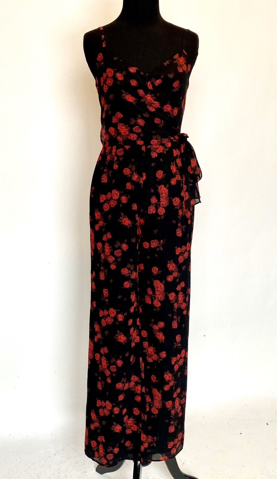 Michael Kors Black & Red Rose Jumpsuit NEW Retail $155 Price $79 Sz P (XS)
