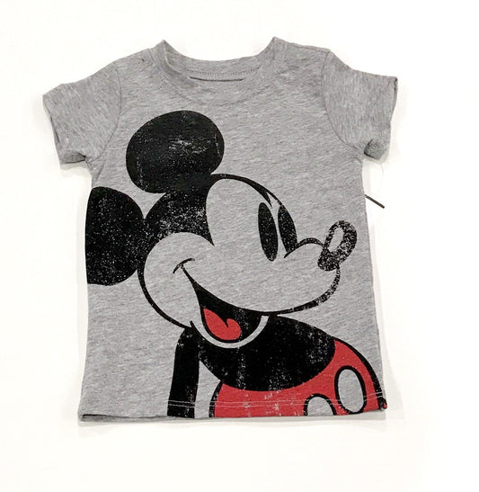 Disney Classic Mickey Mouse Tee. Distressed Fabric. Price $12 Grey 6-12 Months
