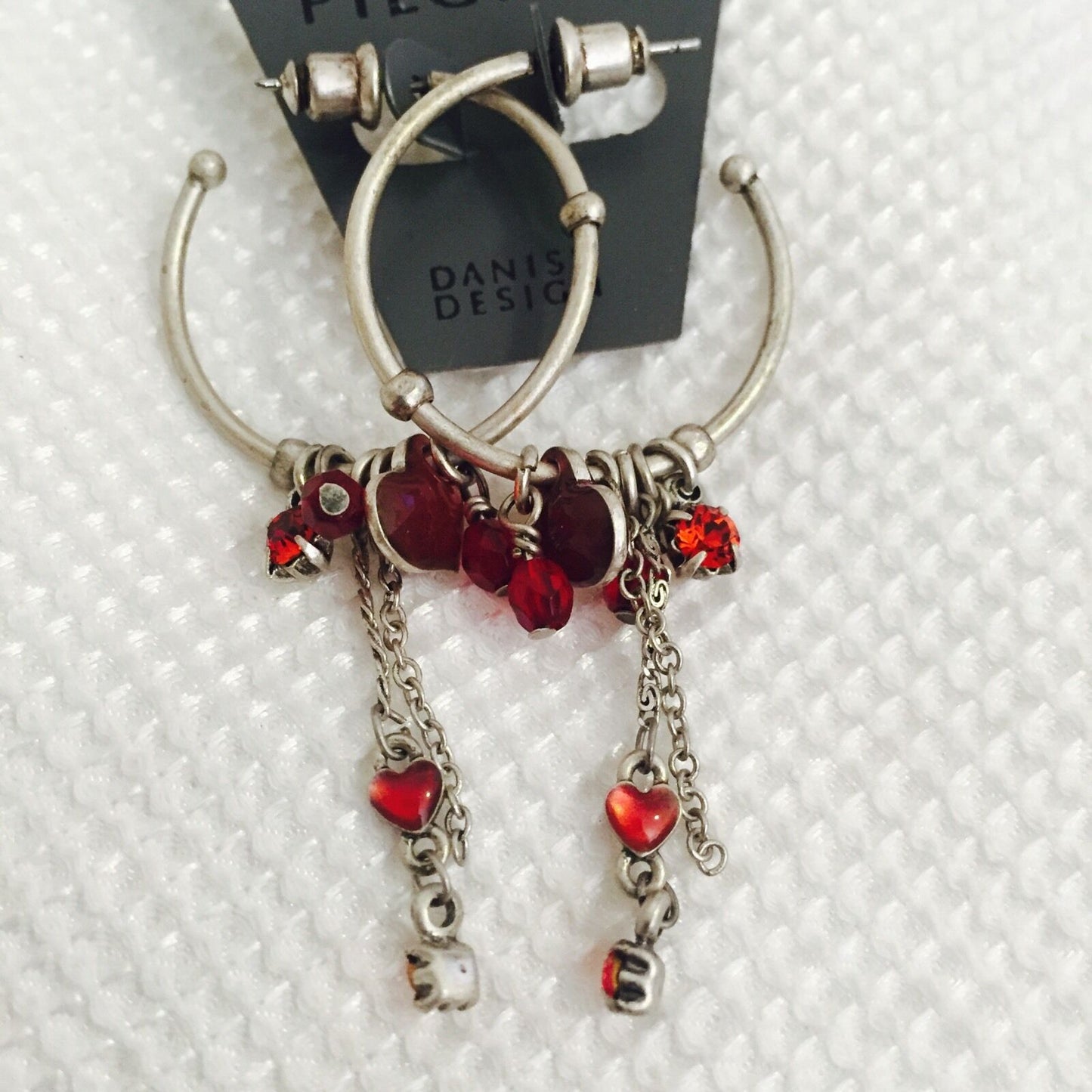Pilgrim Jewelry Swarovski Crystal  Sterling silver Plated Hoop Earrings $13.95