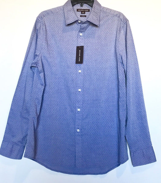 Michael Kors Spot Weave Button Down Long Sleeve Shirt Size M