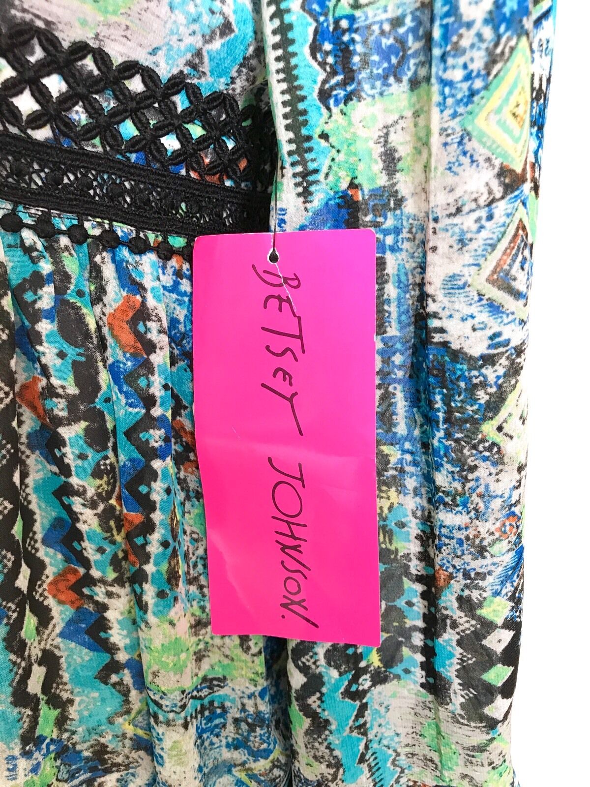 Betsey Johnson Crochet Trim Gypsy Dress Size 2 NWT Retail $138 Price $42
