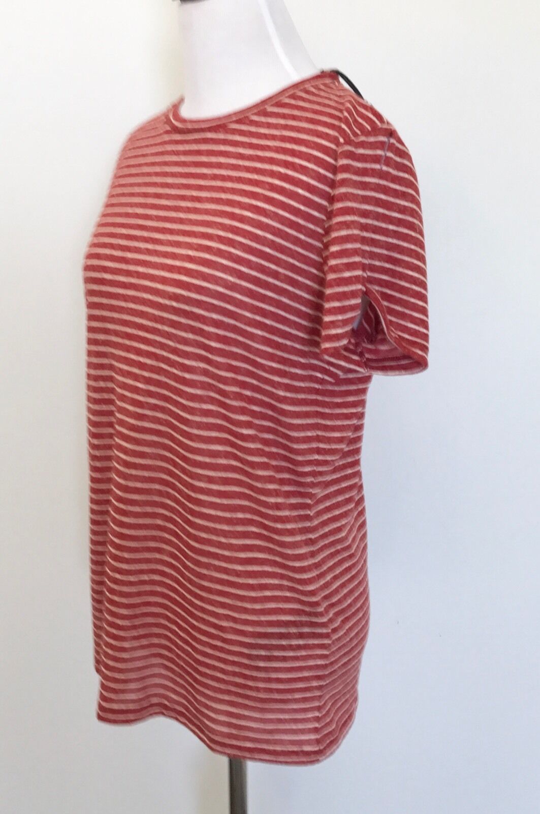 AllSaints Mazzy Red Stripe Linen Mix Tee NWT Retail $65 Price $35 Size M