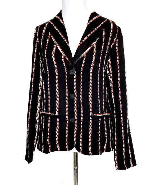Beltaine Black Striped Blazer Retail $188 Price $46 XS NWT