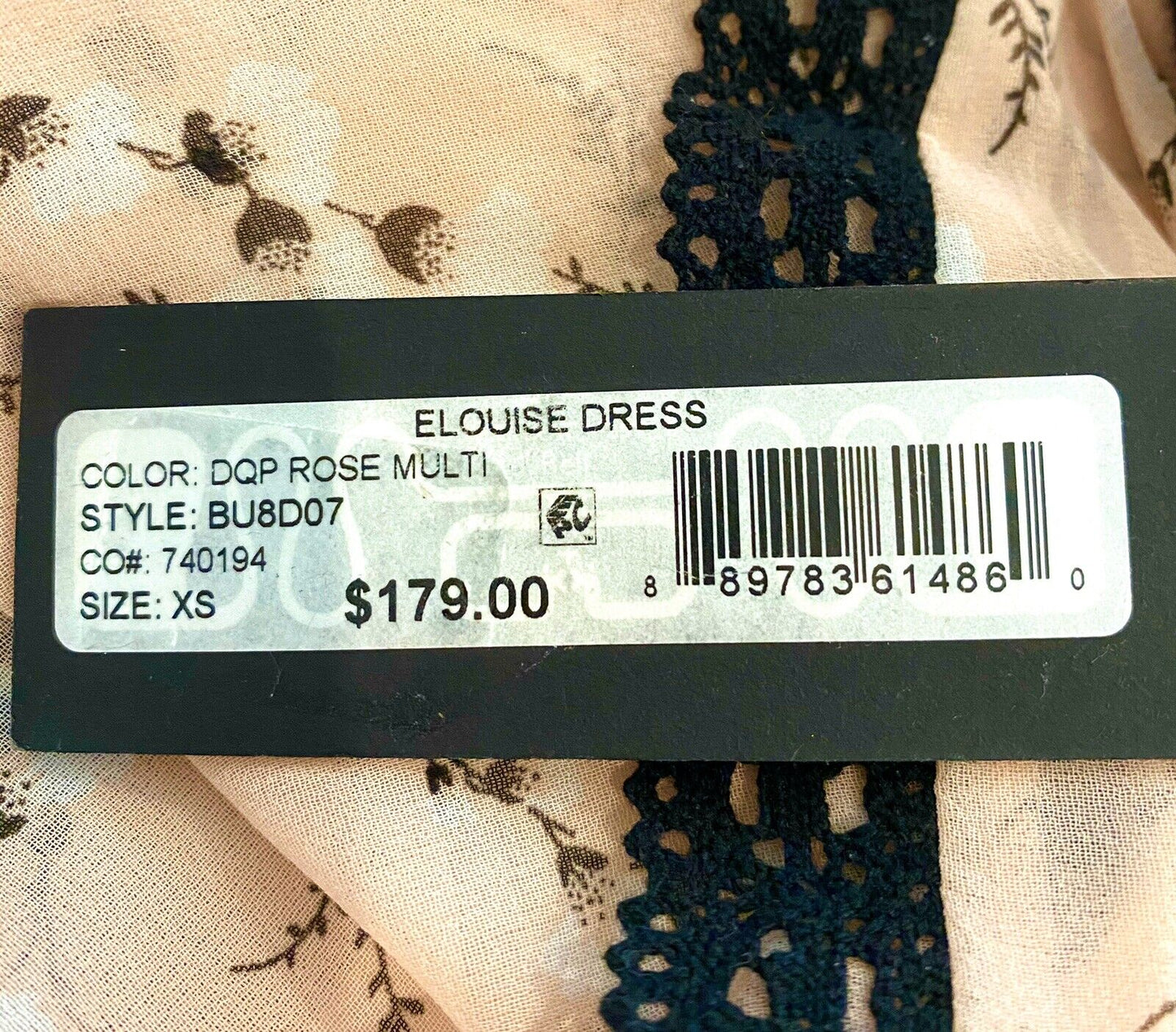 Le Gali Pink & Black Crochet Edge Cocktail Dress XS Retail $179 Price $54 NWT