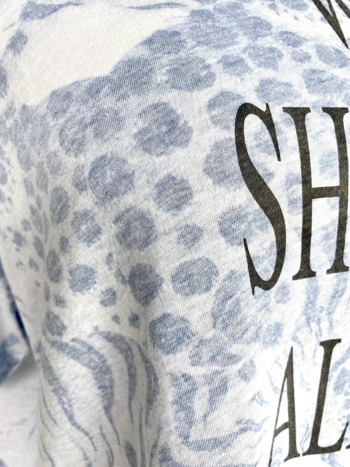 AllSaints Reverse Boyfriend Tee NWT Retails $69 Price $49.50 Size L Blue White