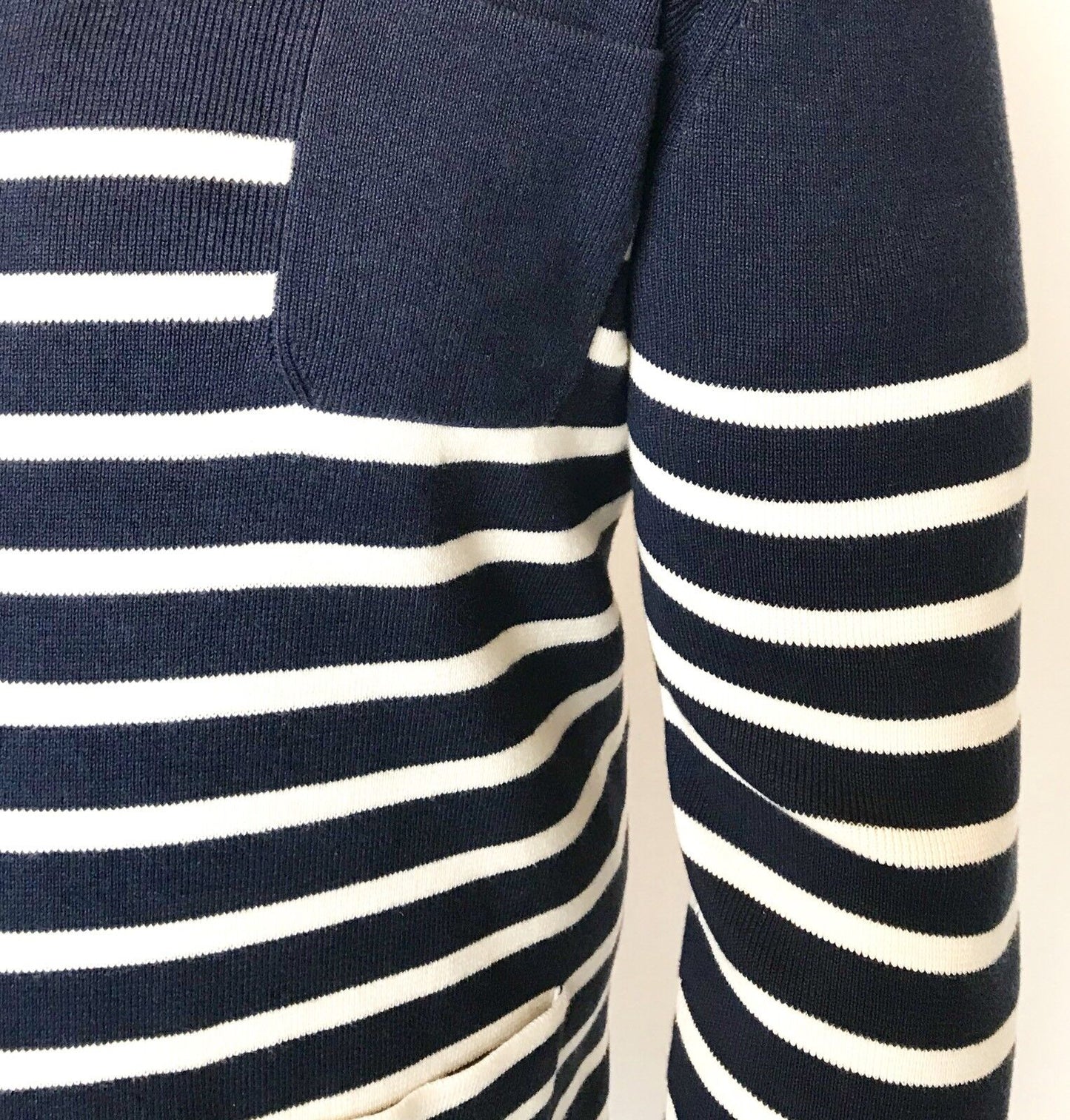 Carolina Herrera Navy Blue & White Cardigan Retail $220  Price $148 NWT Size XL