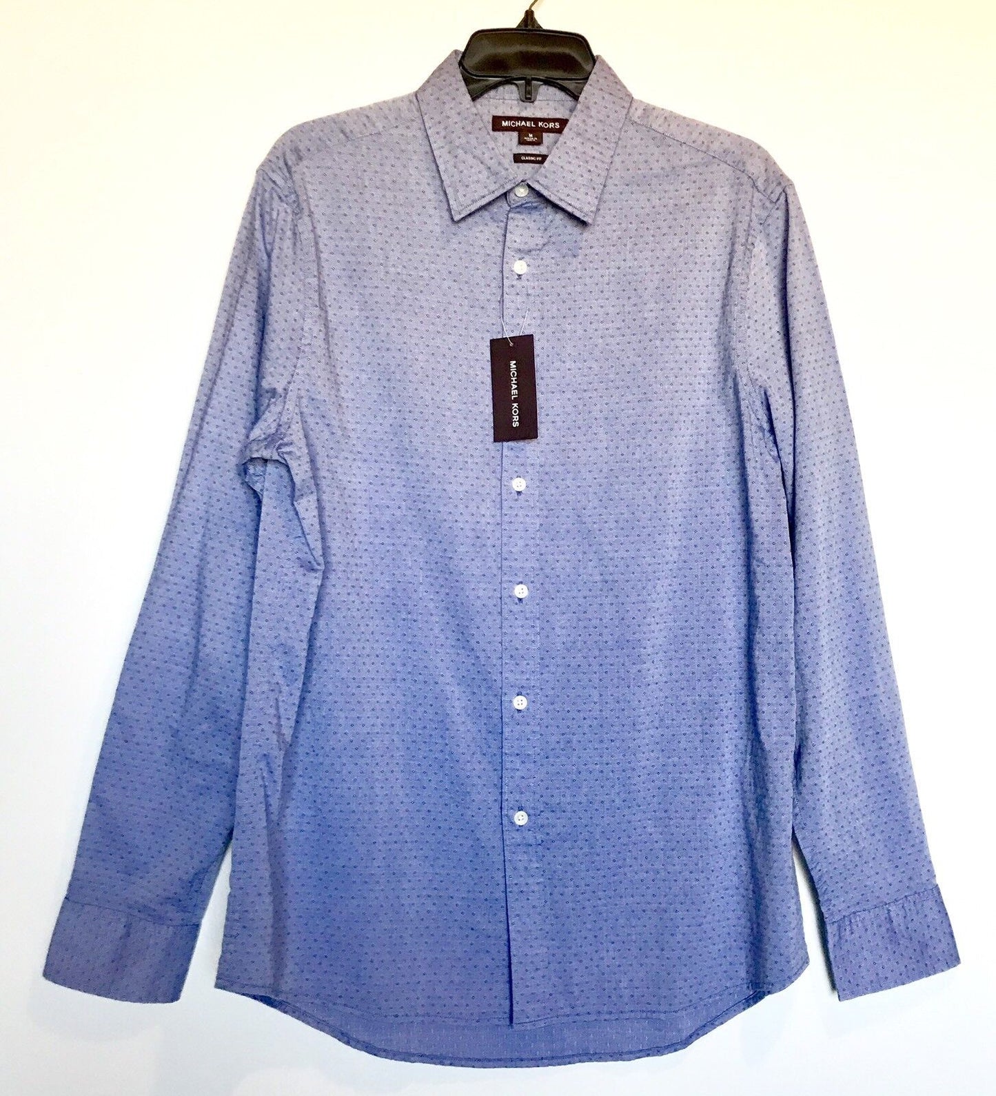 Michael Kors Spot Weave Button Down Long Sleeve Shirt Size M