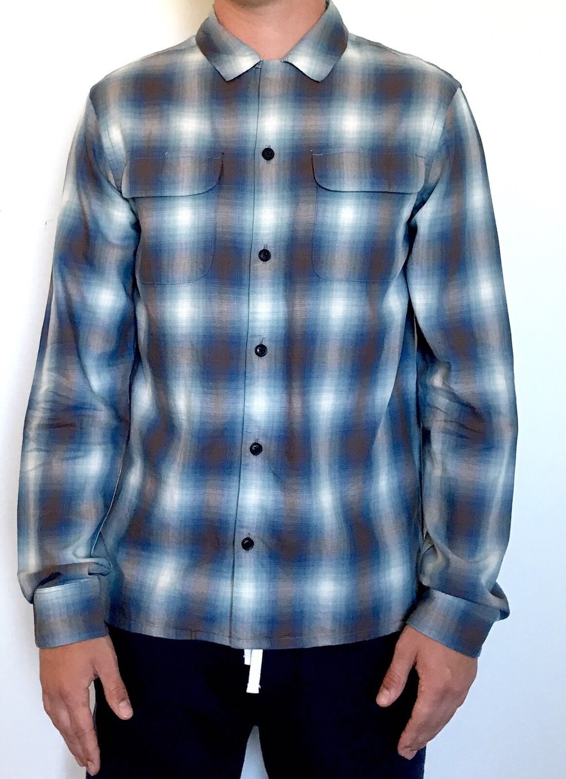 AllSaints Leinkauf Blue LS Shirt  Retail $160 NWT Price $68 All Saints S