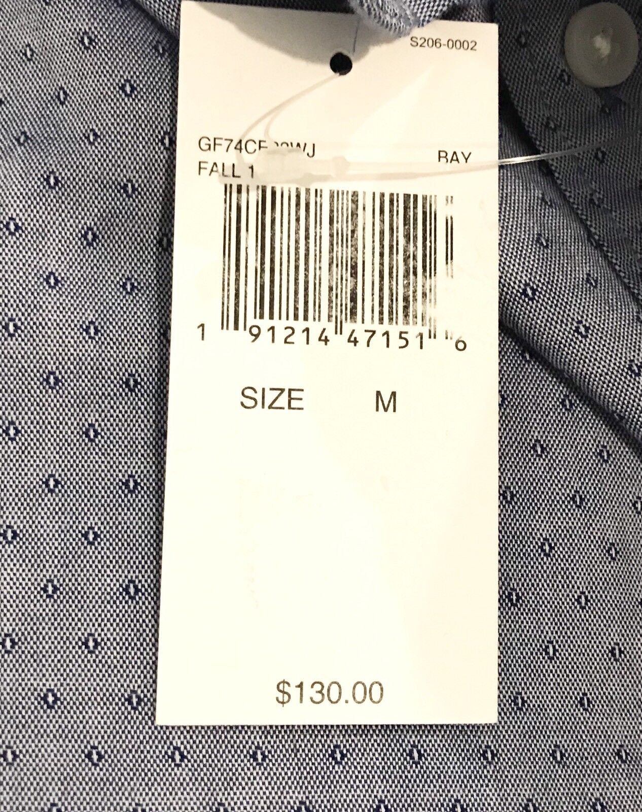 Michael Kors Spot Weave Button Down Long Sleeve Shirt Size M
