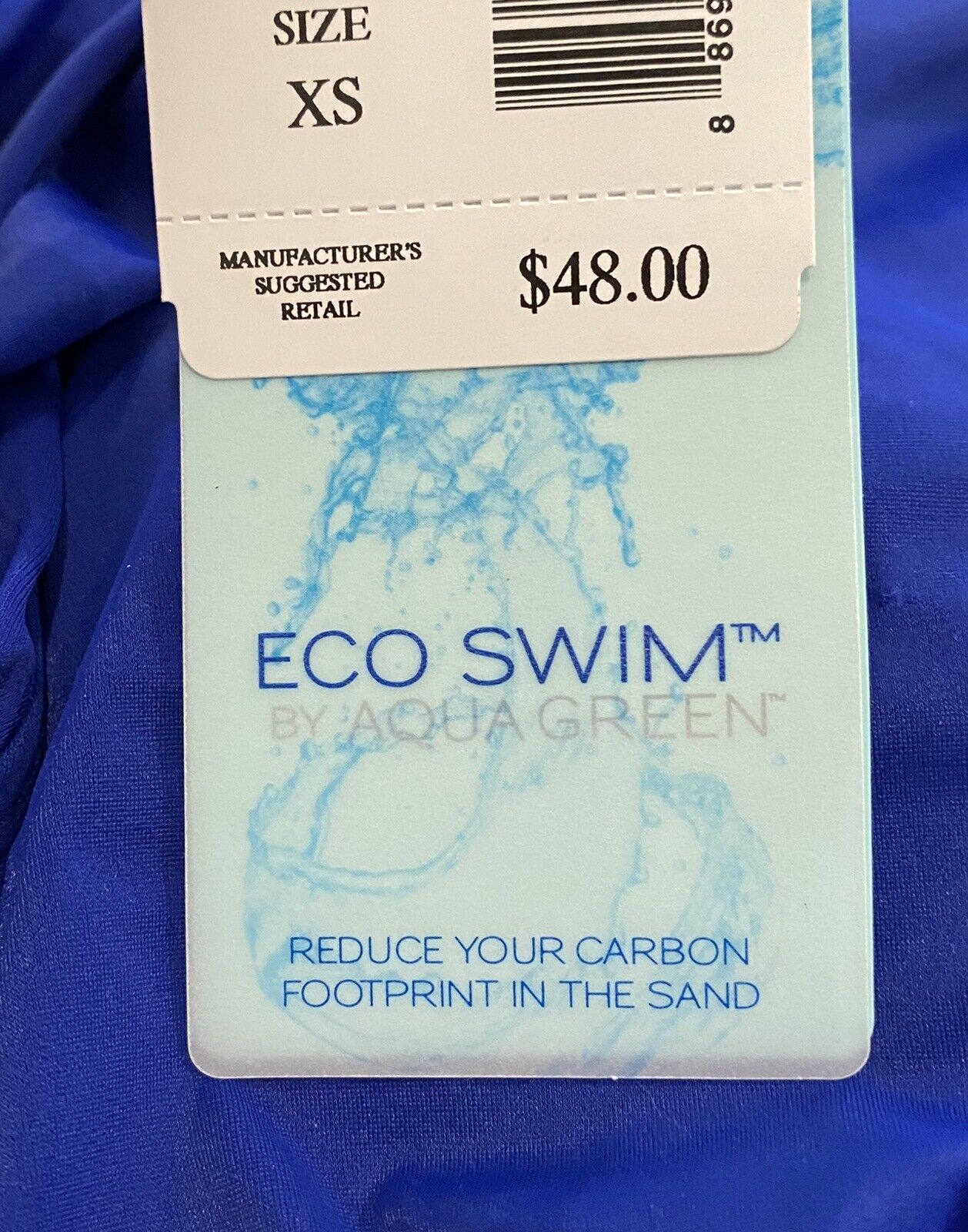 Eco Swim Blue Swim Dress Cover-Up Size XS Retail $48 Price $28 NWT
