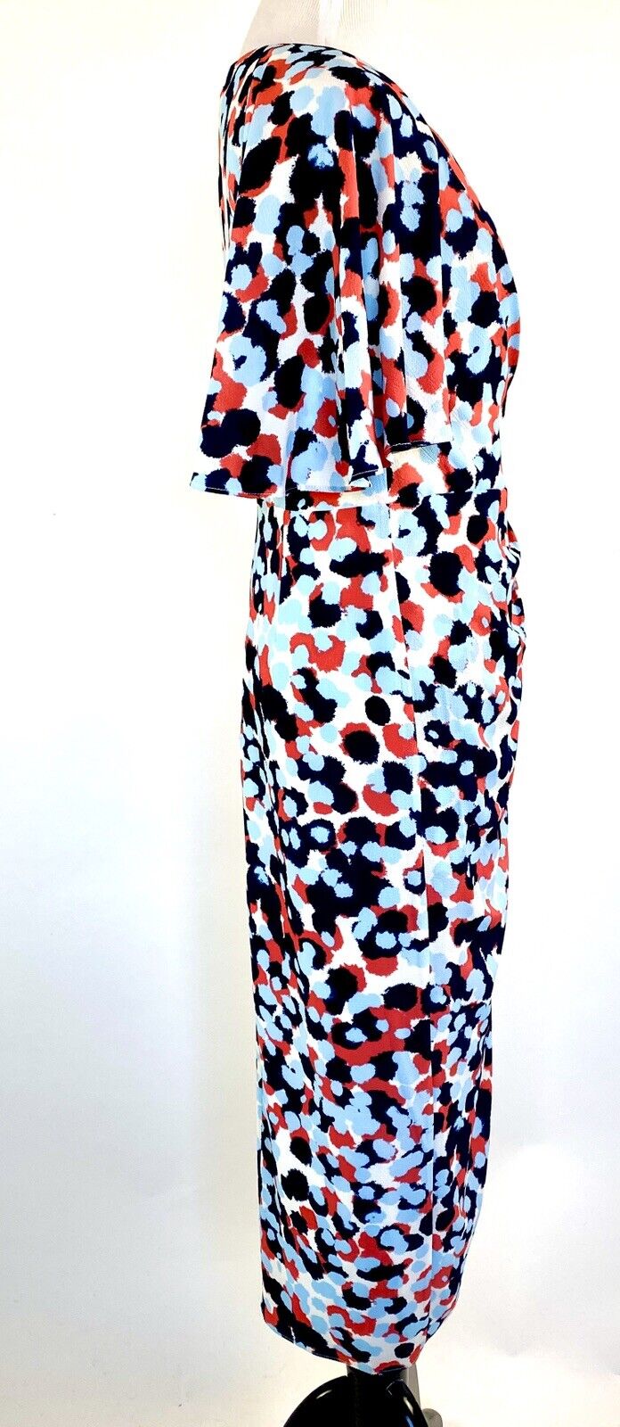 Maggy London Wrap Sheath Dress NWT Retail $128 Price $69 Size 0 Coral White Blue