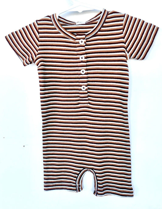 Kate Quinn Organic Cotton Stripe Shortie Romper Retail $36 Price $28 6-12  M