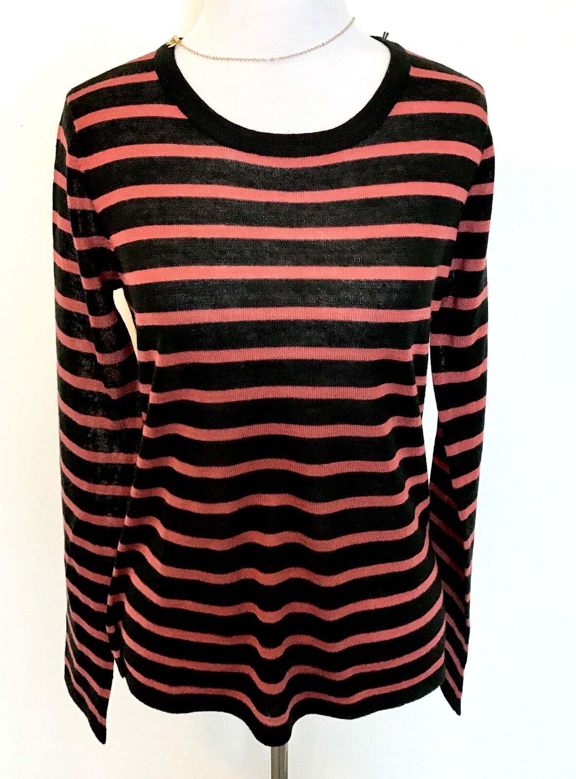 Scotch & Soda Black Stripe Sweater & Necklace  NWT Retail $109 Price $50 Sz XS