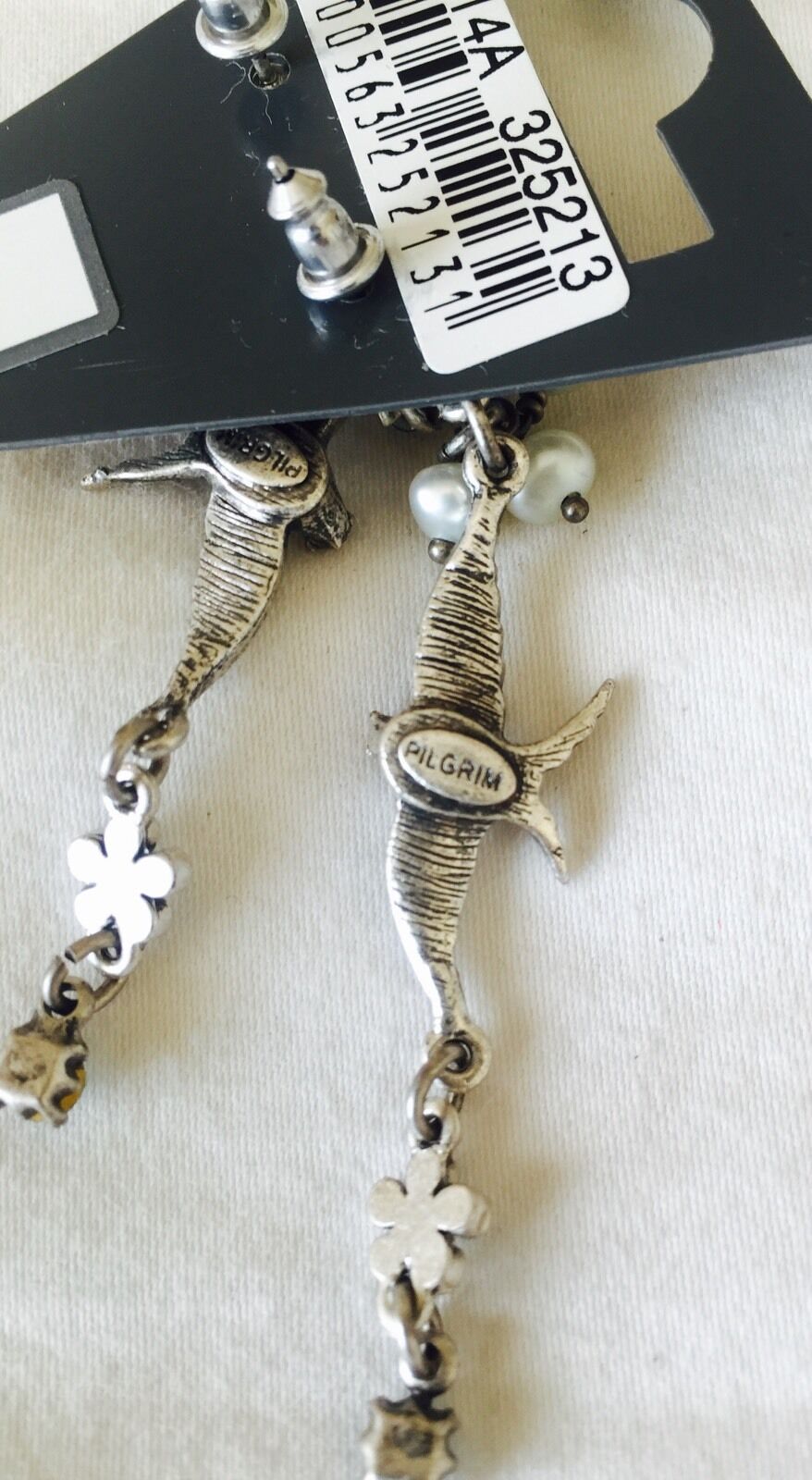 Pilgrim Jewelry Swarovski Crystal and Freshwater Pearl Earrings NWT $13.50
