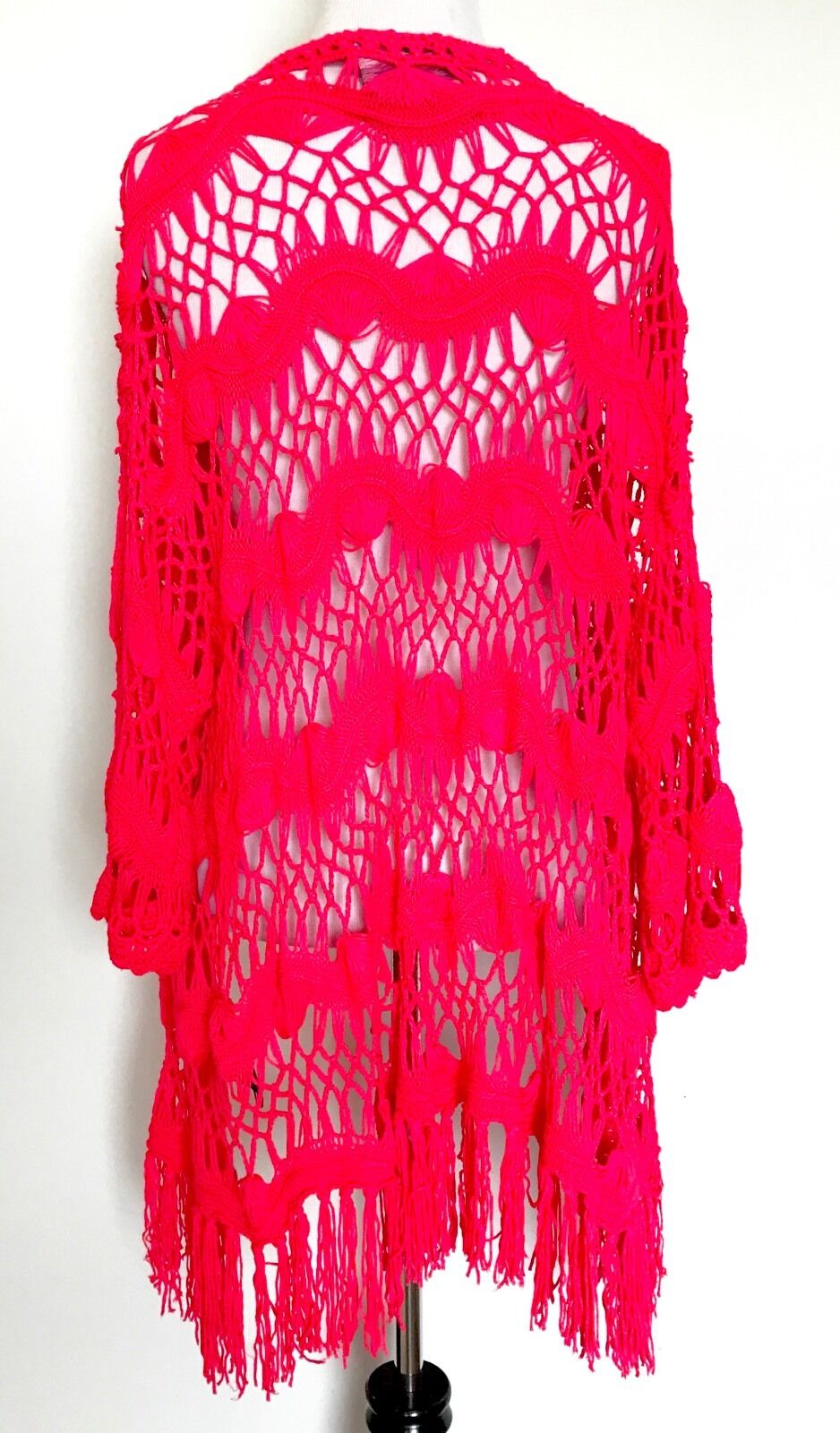Superdry Red Crochet Cardigan / Cover Up  Size M Retail $54.50 Price $42