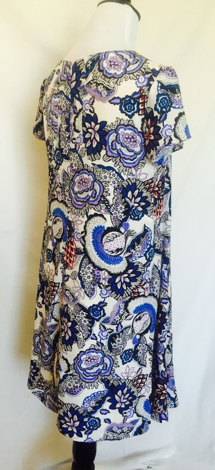 Betsey Johnson Flowered Print Blue & Red Dress Size 2 NWT Retail $148 Price $58