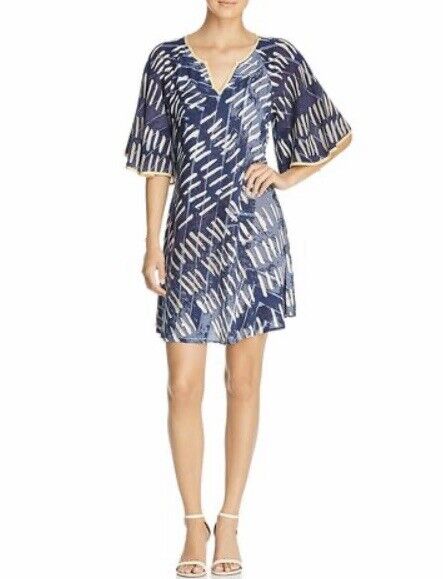 Nic + Zoe Blue & White Shift Dress / Coverup NWT Size XS Retail $178 Price $43