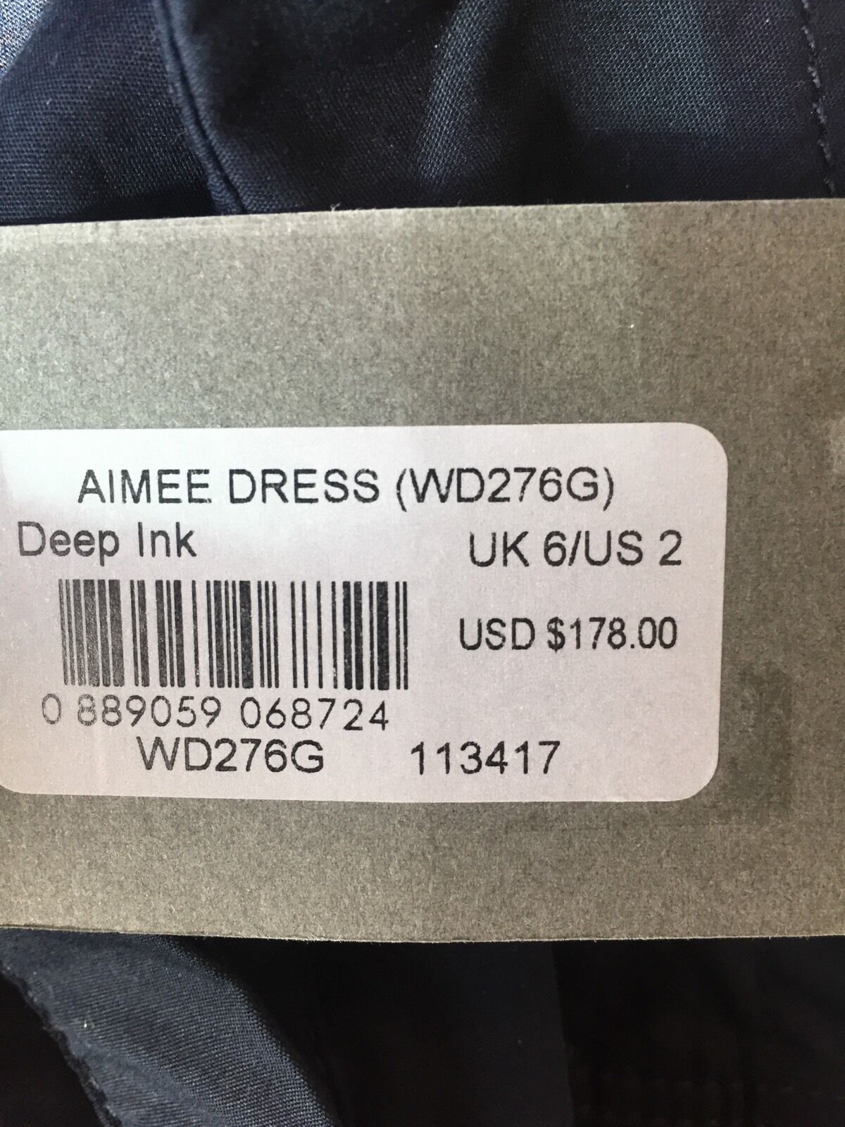 AllSaints Aimee Deep Ink Blue Dress. Retails $178 Price $79 All Saints Size 2