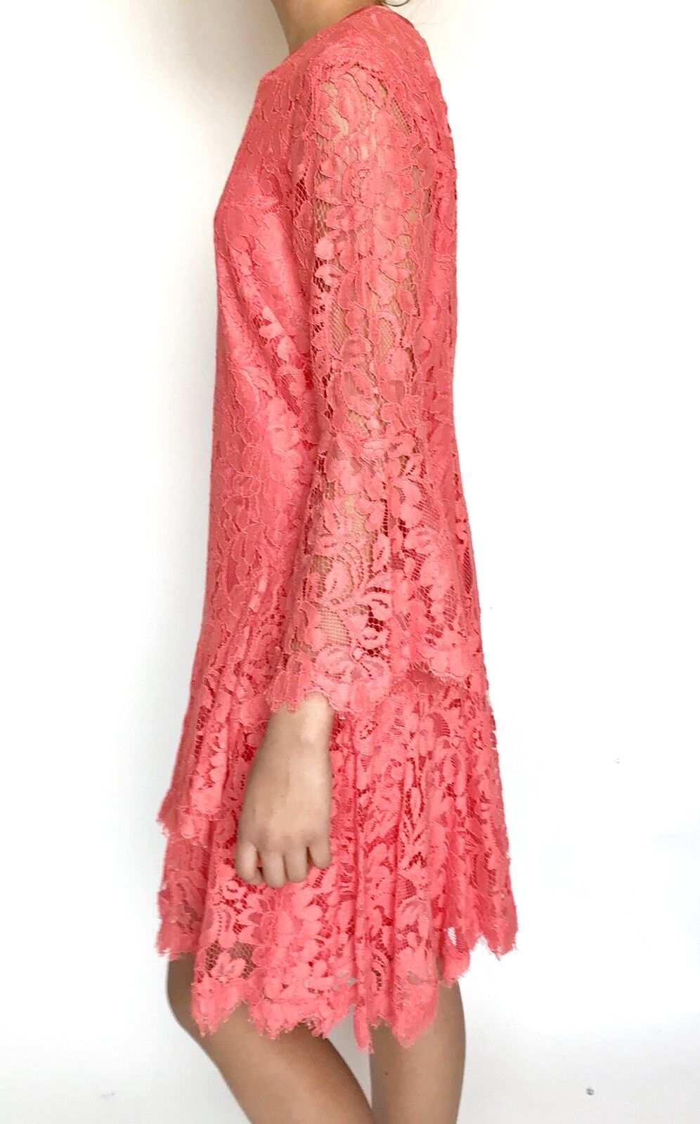 Eliza J Pink Coral Orange Lace Shift Dress NWT Retails $158 Price $69 Size 2