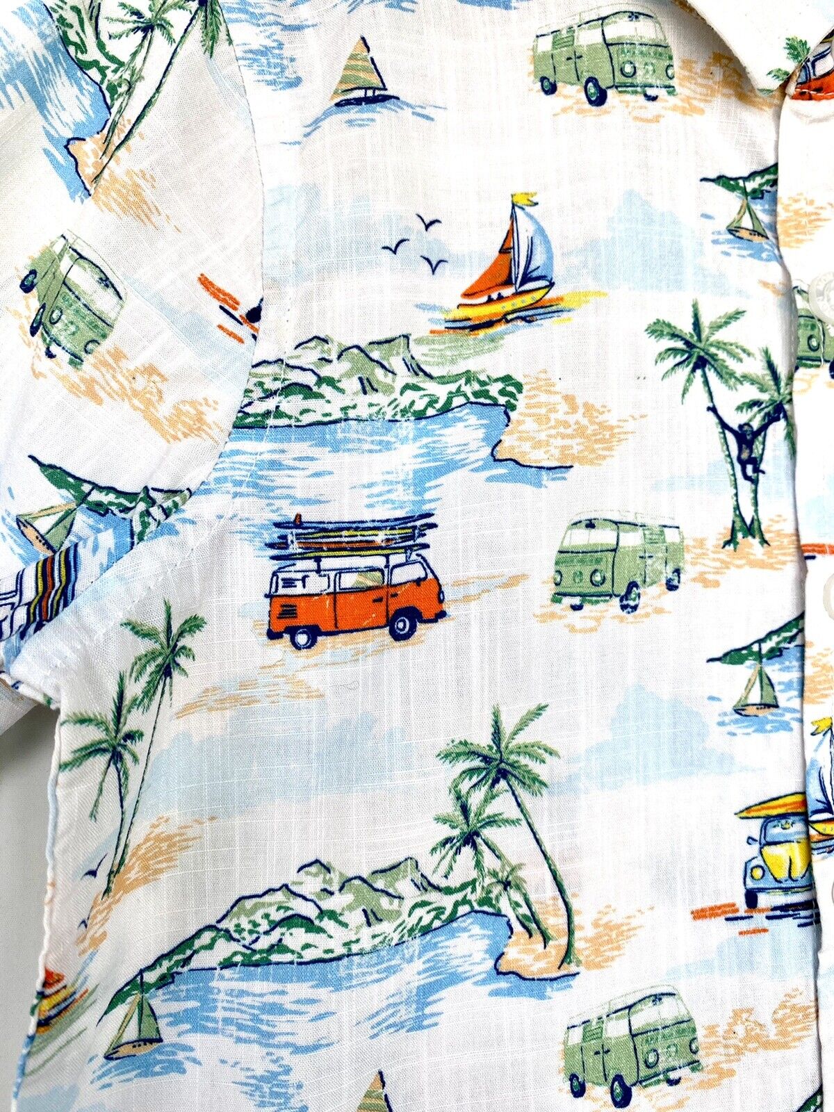 Monsoon Vintage Style VW Camper Van SS White Shirt 18-24 M  Price $35