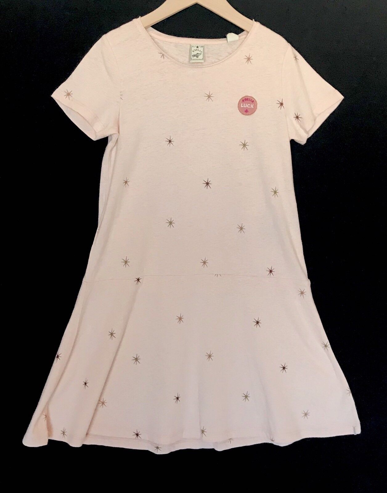 Scotch R'Belle Pink Star Linen & Cotton Dress. NWT Age 10 Retail $72 Price $39
