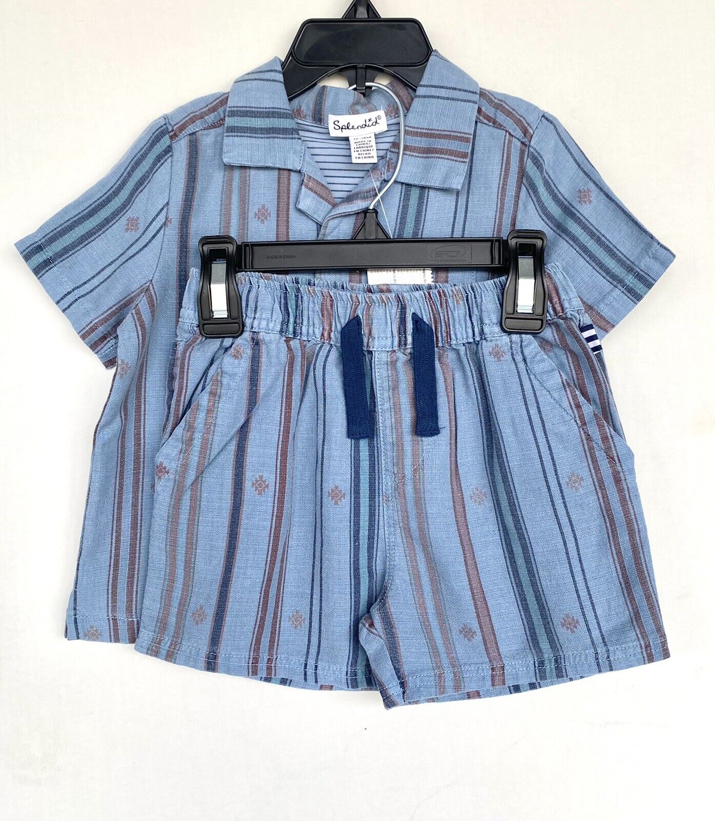 Splendid Soft Linen Shirt & Shorts Set  Retail $60 Price $41 NWT 12-18 M