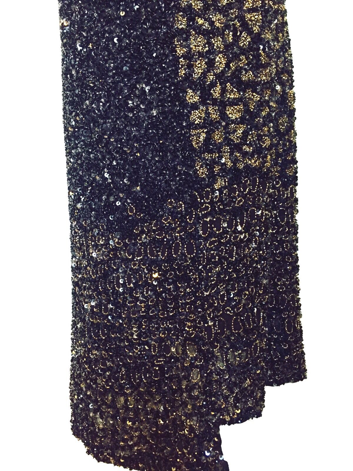 AllSaints All saints Black Gold Beaded Formal Prom Dress Size 0 NWT($540)  $175