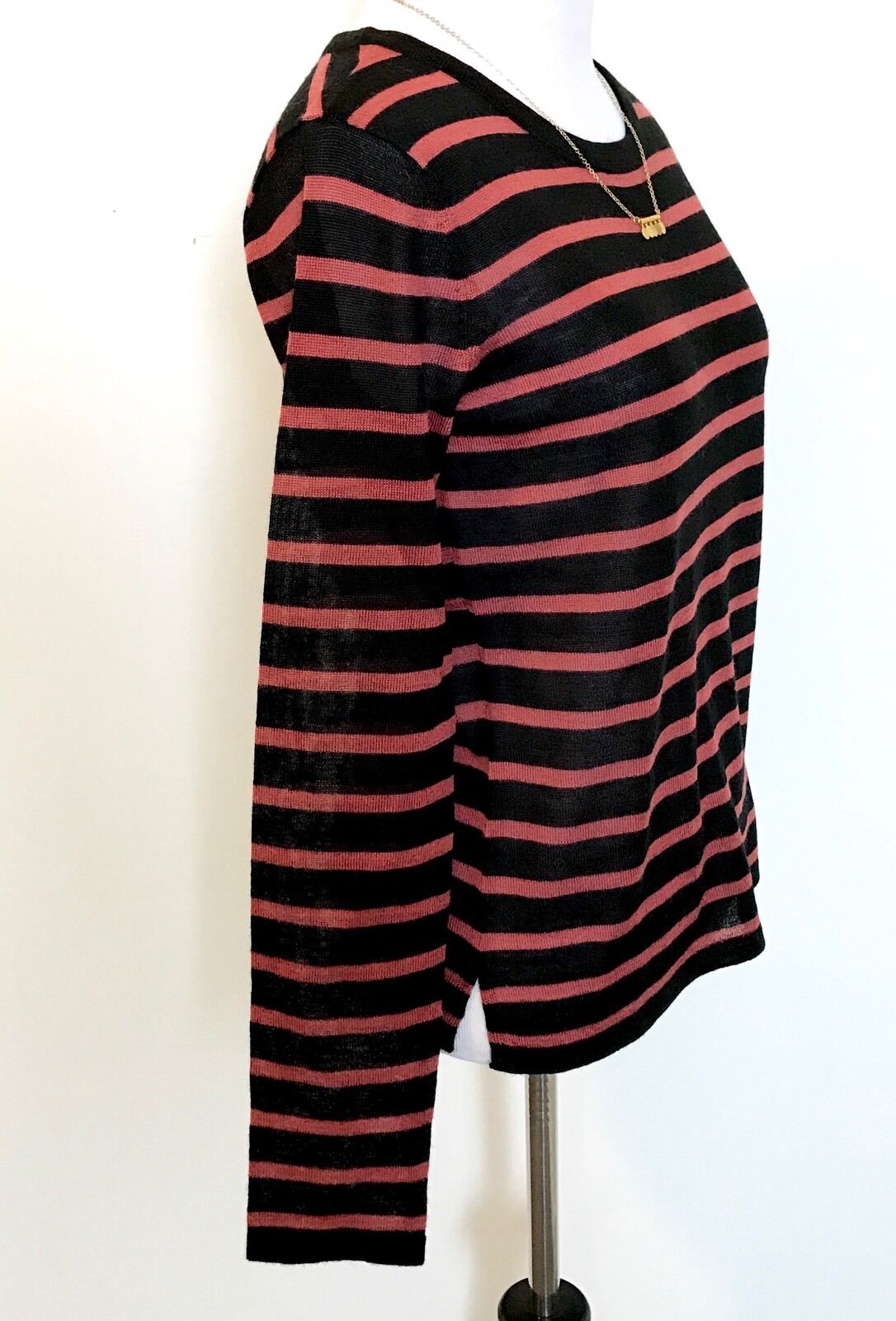 Scotch & Soda Black Stripe Sweater & Necklace NWT Retail $109 Price $50 S