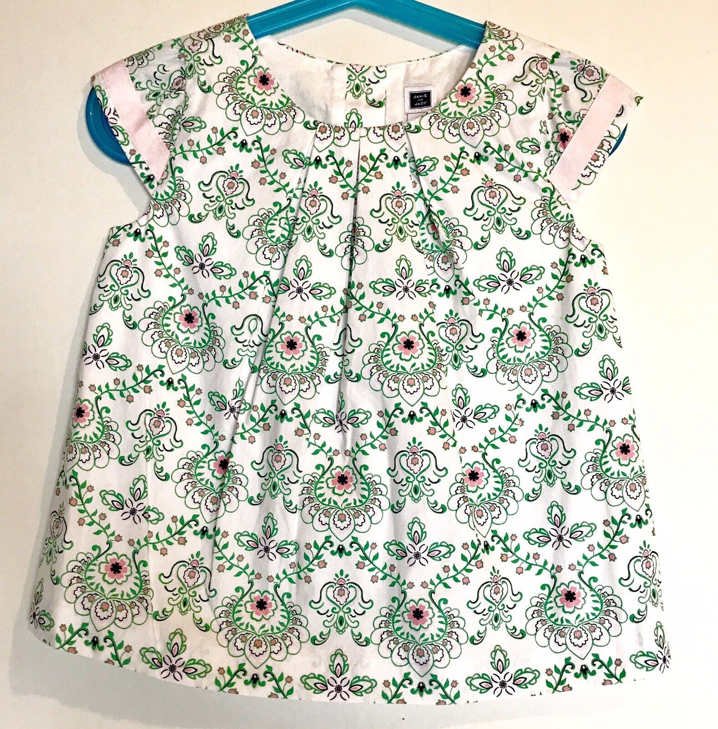 Janie And Jack Floral Pleated Blouse Age 3 NWT Retail $36 Price $26