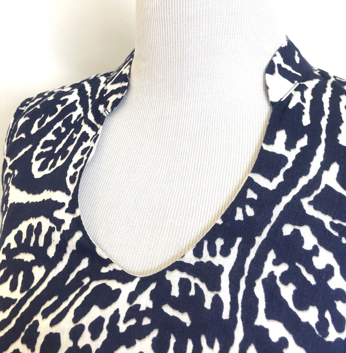 Nic + Zoe Blue & White Soft Linen Dress. NWT Petite M Retail $198 Price $58