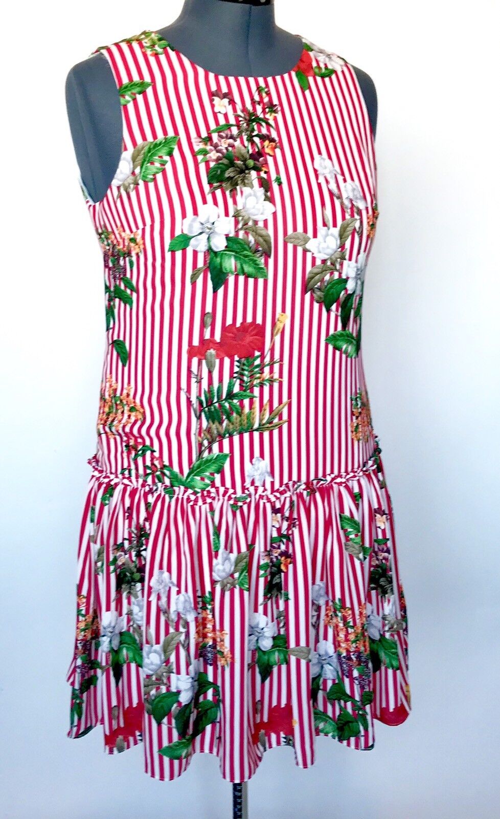 Nicole Miller Studio Red & White Stripe Dress. NWT Retail $89 Price $49 Size 12