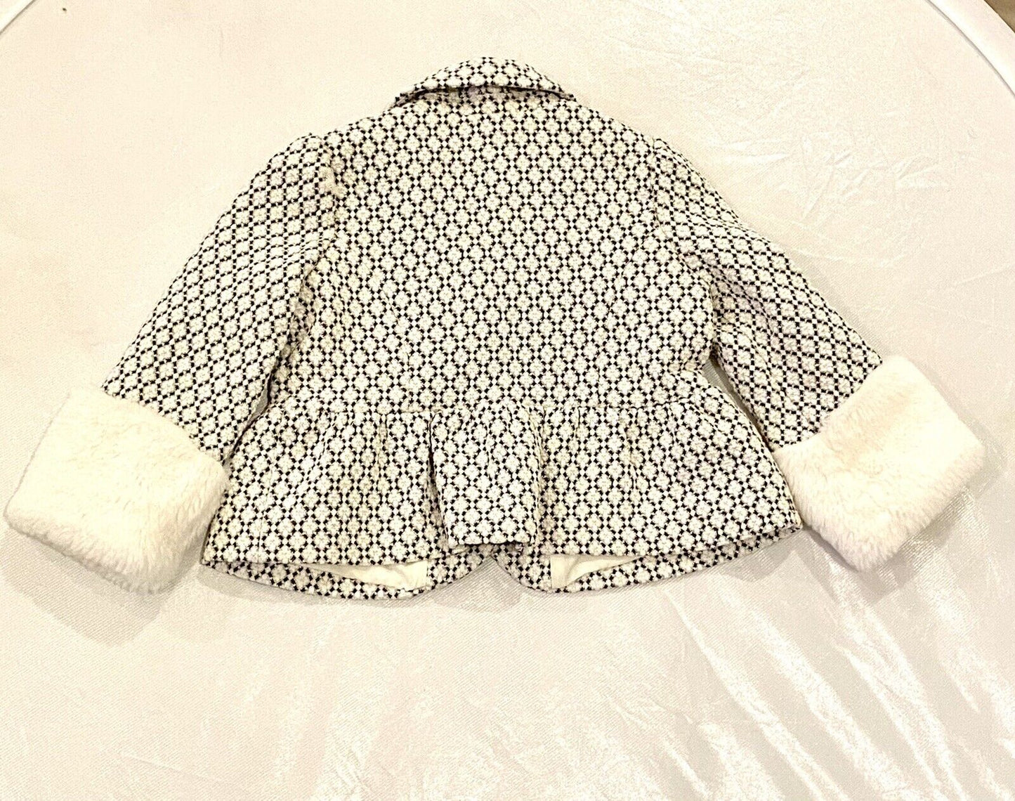 Janie And Jack Faux Fur Trim Gold Thread Jacket 12-18 M NWT Retail $69 Price $44