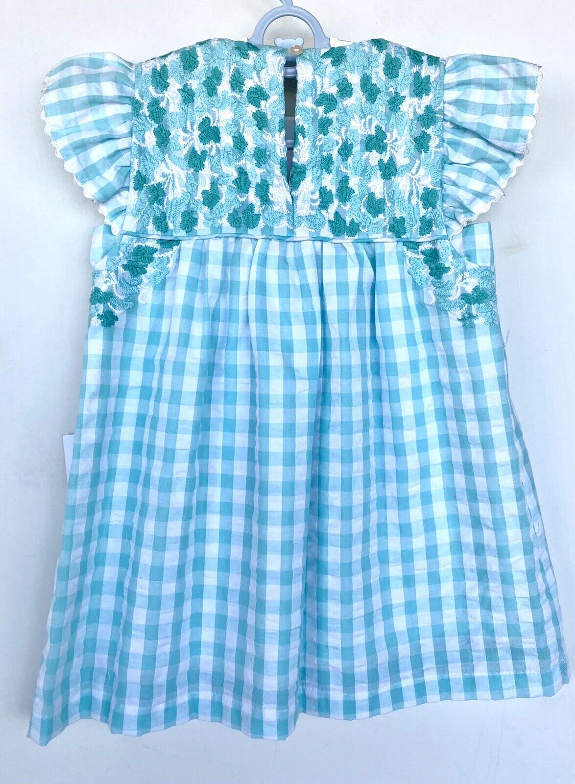 J Marie embroidered Savannah Dress 2T Retail $92 Price $49 Mint Gingham