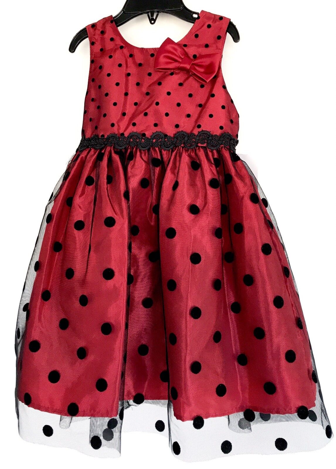 Sorbet Full Skirt Net Dress Red And Black Spot. NWT Age 2 Retails $62 Price $36