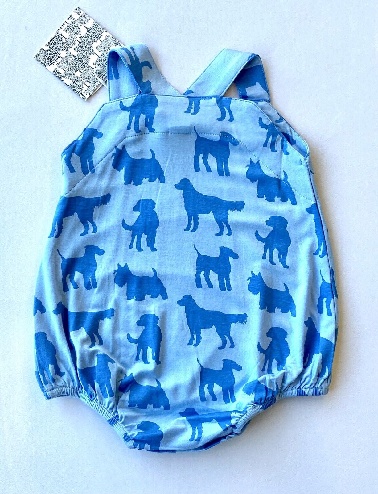 Kate Quinn Bamboo Puppy Dog bubble Romper Retail $32 Price $26 0-3 M Blue
