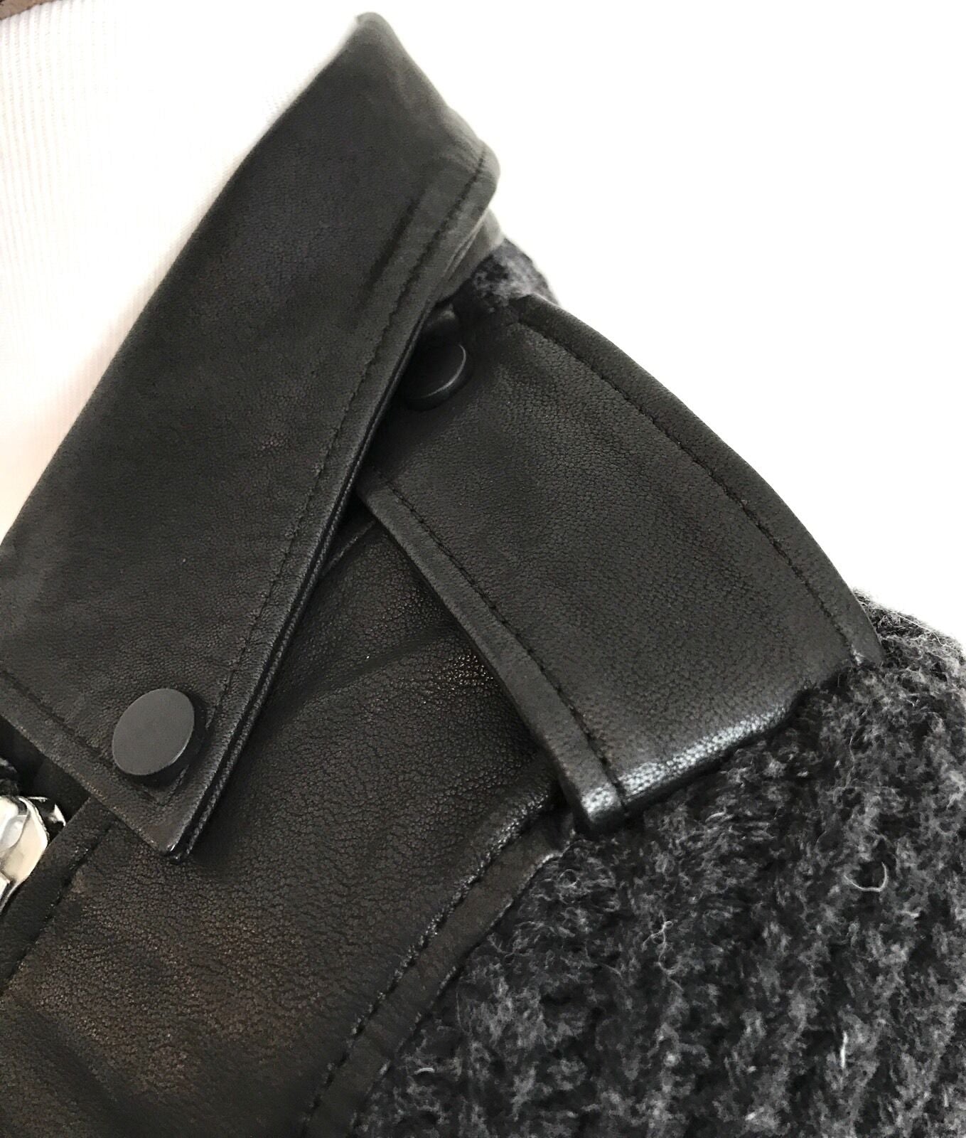 AllSaints Denell Black Leather & Knit Jacket.NWT Retail $725 Price $450 Size 00