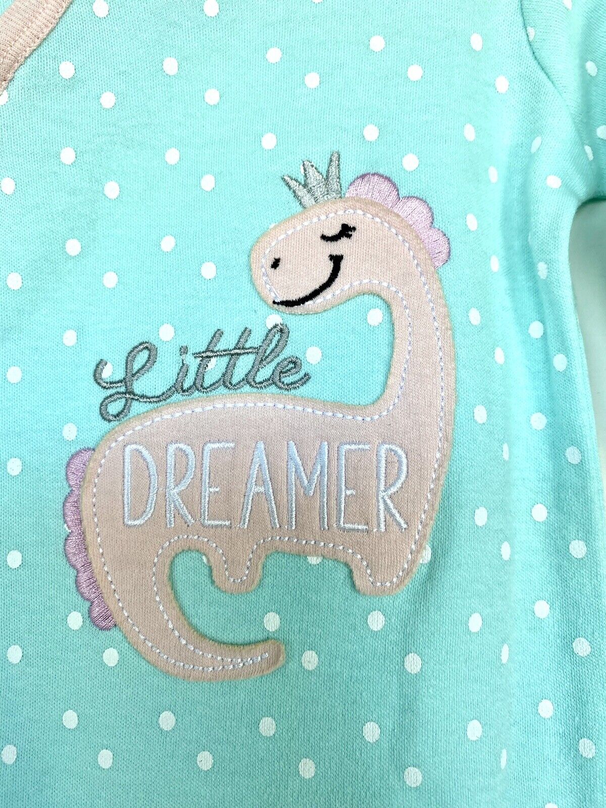 Koala Kids Baby Dinosaur Sleepsuit Pink & Mint 0-3 Months Price $22