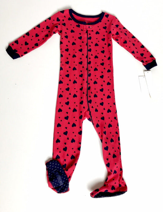 Leveret Baby Girls Red And Blue Heart Footed Sleepsuit 12-18 M Price $16 NWT