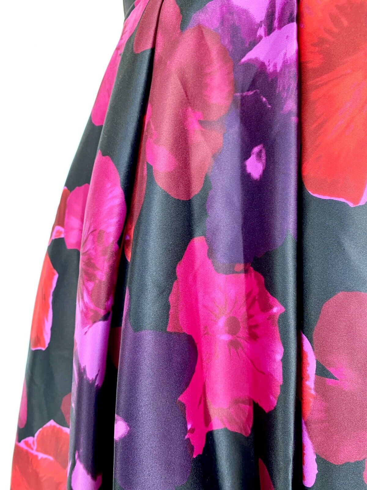 Betsy & Adam Floral Cocktail Dress Black Pink Red Sz 6 Retail $219 Price $92 NWT