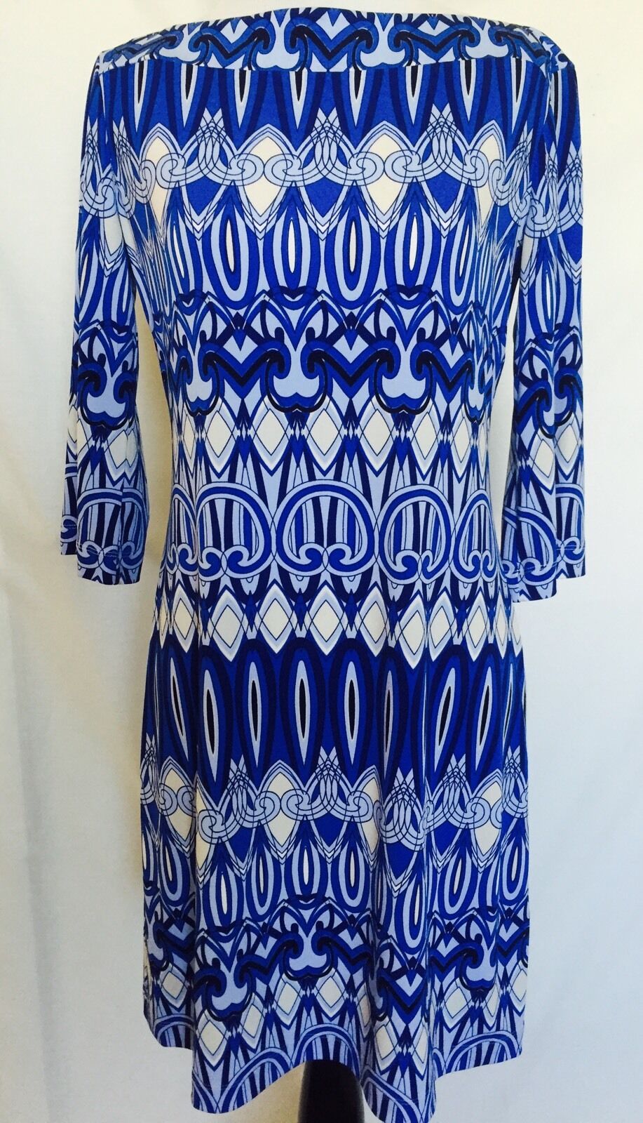 Donna Morgan Blue And White Stretch Dress. NWT Size 4  Retails $138 Price $42