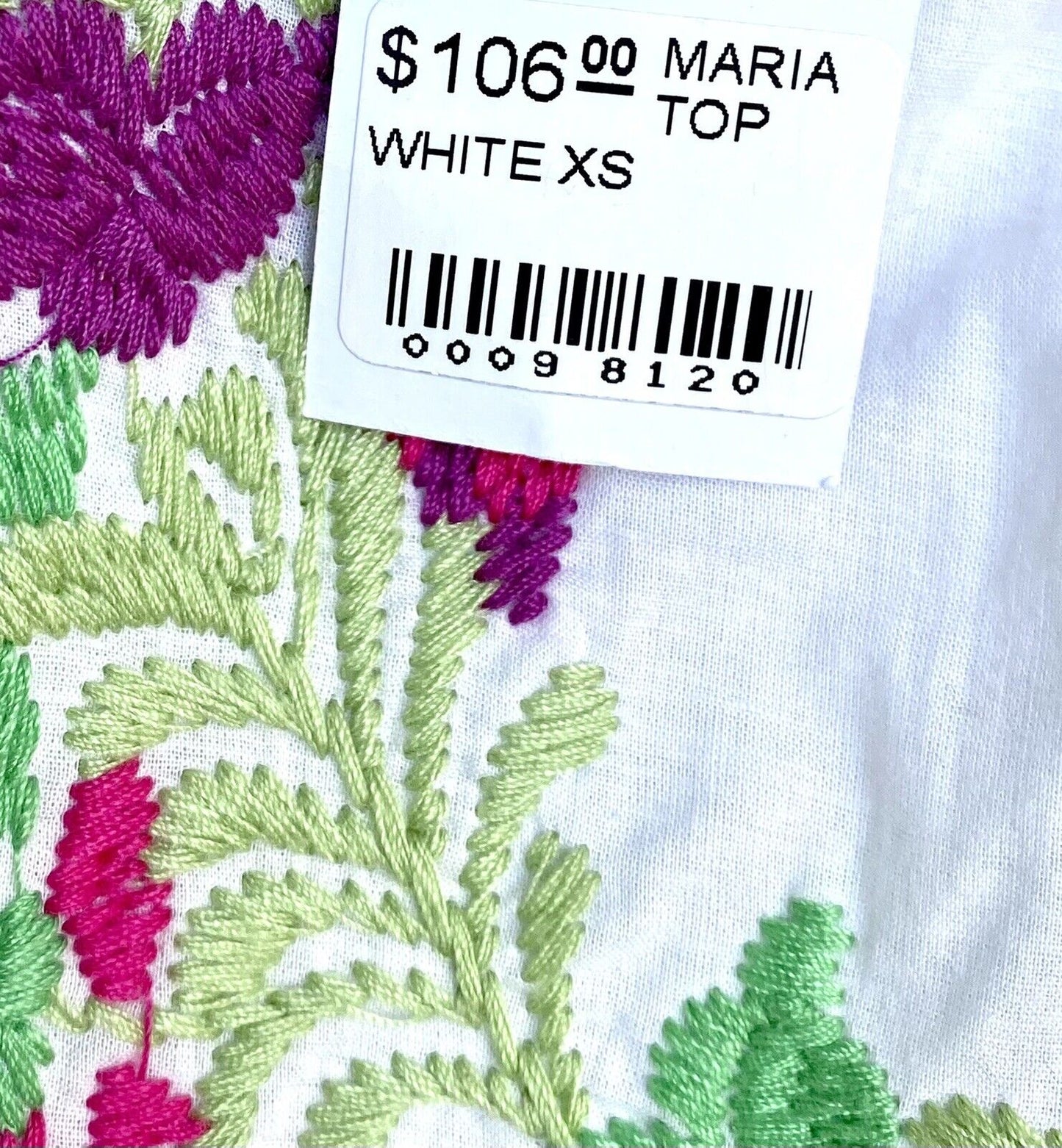 NWT J Marie embroidered Maria Top size XS Retail $106 Price $56 ￼